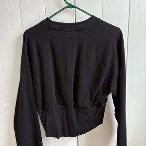 Victoria's Secret Black Fitted Crop Hoodie
